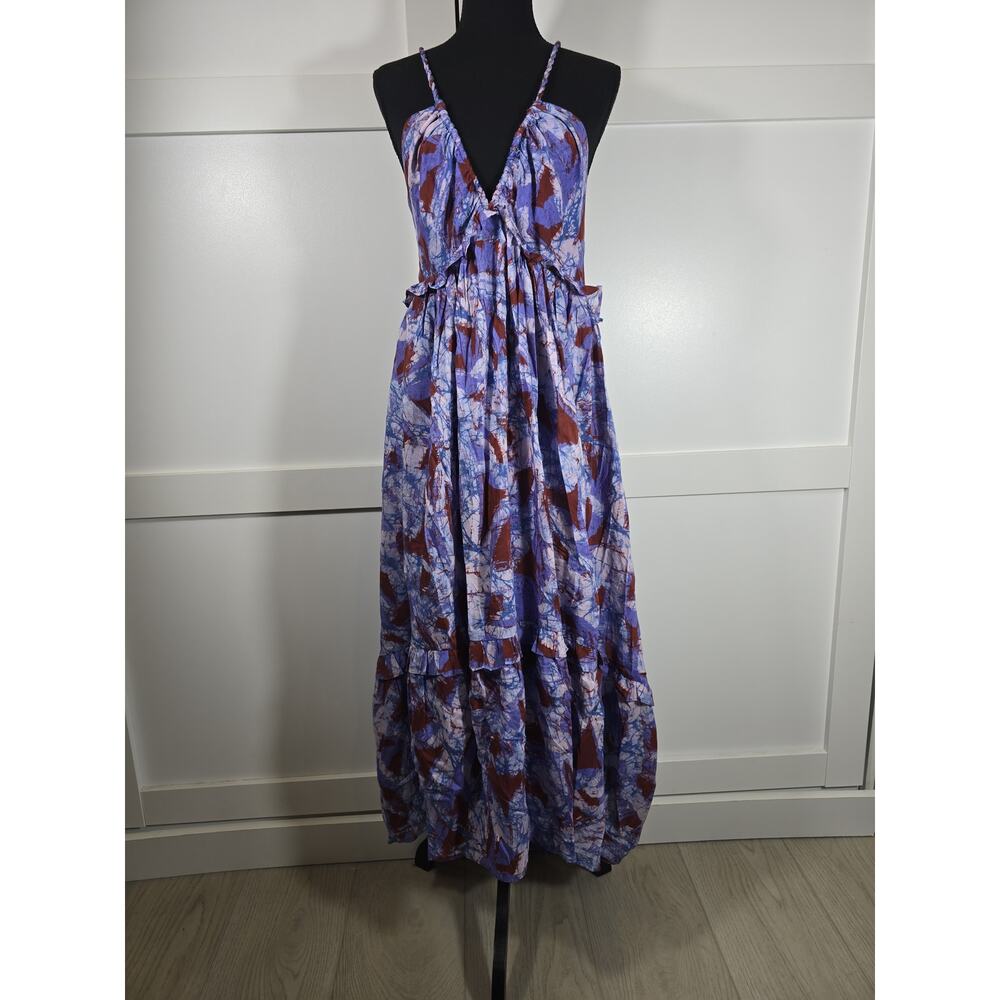 Anthropologie V-Neck A-Line Midi Dress. Size M. Ret $228. Silk & Cotton Blend - Picture 4 of 12
